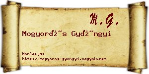Mogyorós Gyöngyi névjegykártya